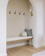 Leather Bench Cushion - White and Unstuffed