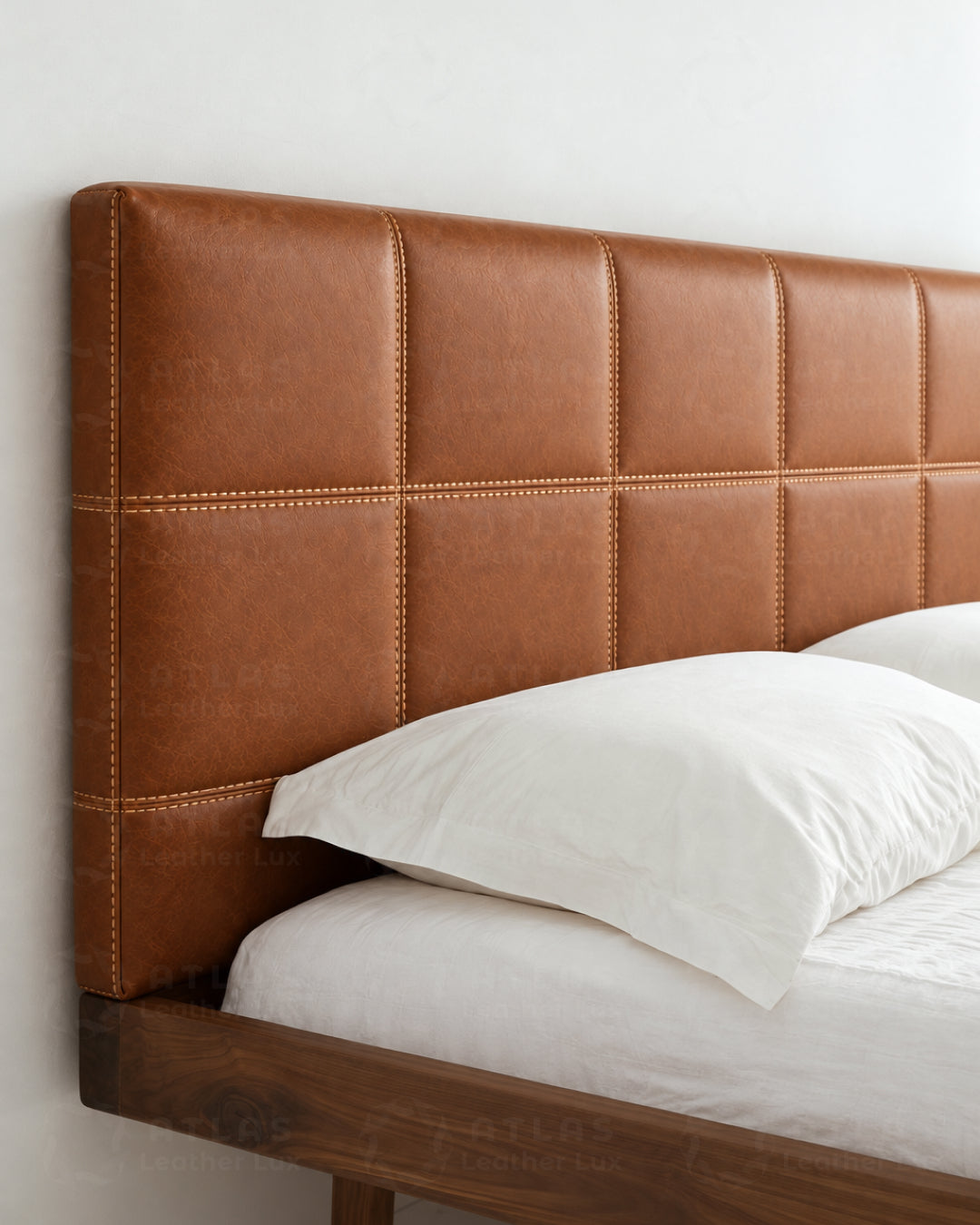 Handmade Leather Headboard – Brown
