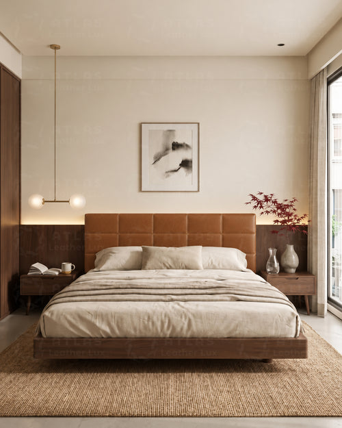 Handmade Leather Headboard – Brown