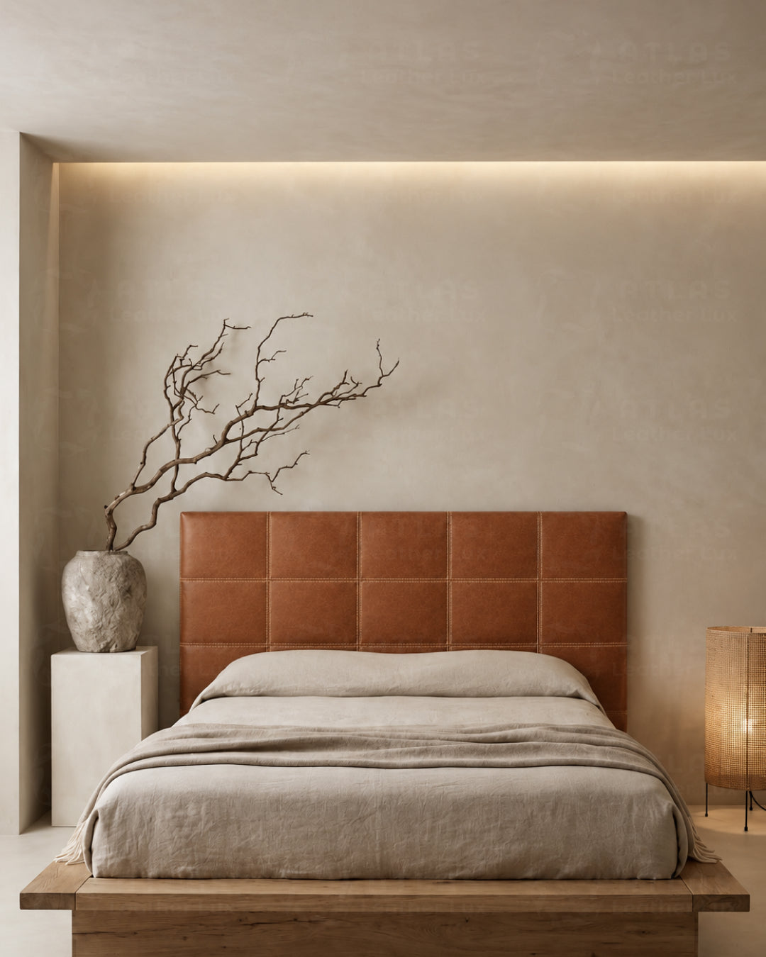 Handmade Leather Headboard – Brown