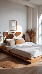 Handmade Hair-on Cowhide Leather Headboard