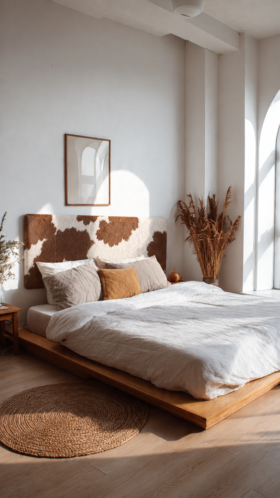 Handmade Hair-on Cowhide Leather Headboard