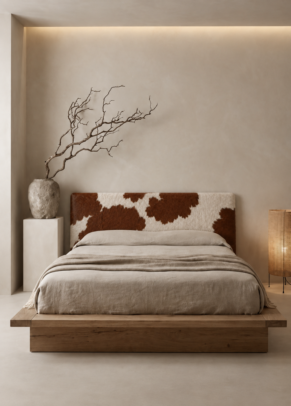 Handmade Hair-on Cowhide Leather Headboard
