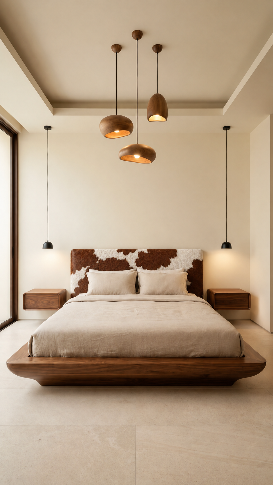 Handmade Hair-on Cowhide Leather Headboard