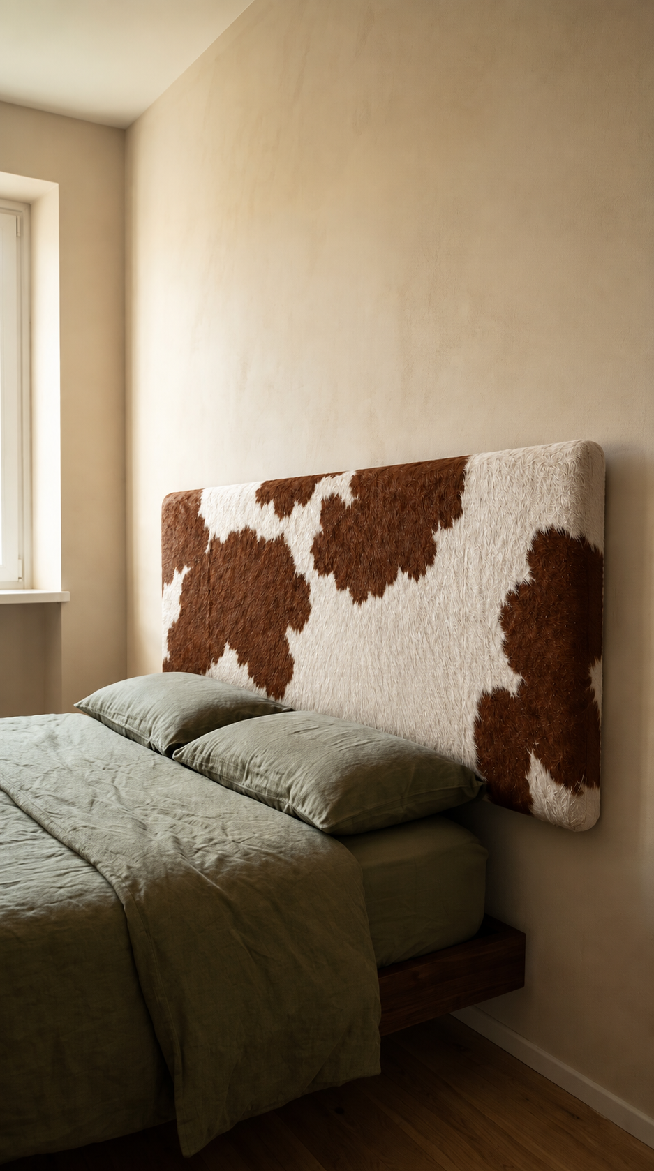 Handmade Hair-on Cowhide Leather Headboard