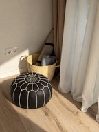 leather ottoman pouf