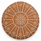 Handmade Moroccan Leather Pouf Ottoman – Brown