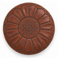 Handmade Moroccan Leather Pouf Ottoman – Cinnamon Brown
