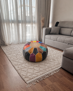 Handmade Moroccan Leather Pouf Ottoman – Multiple Colors