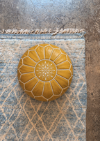 Handmade Moroccan Leather Pouf Cover – Silver