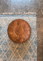Handmade Moroccan Leather Pouf Ottoman – Natural